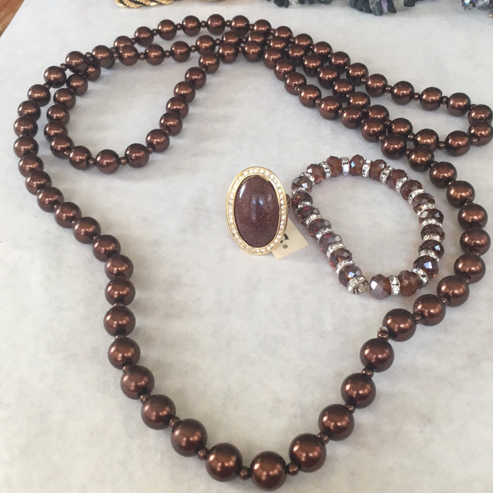 Necklace with ring and bracelet